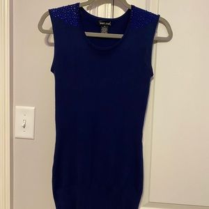 Royal blue fitted sweater dress